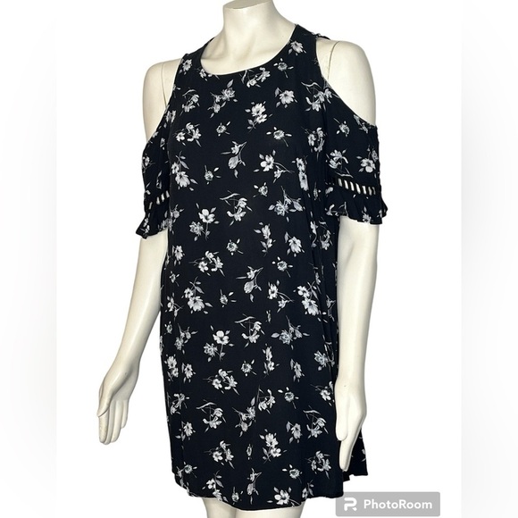 Xhilaration Floral Cold Shoulder Dress Sz Large - Picture 1 of 6